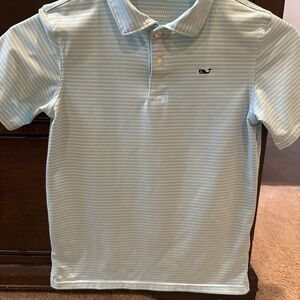 Vineyard Vines Kids Striped Polo Shirt - Light Blue